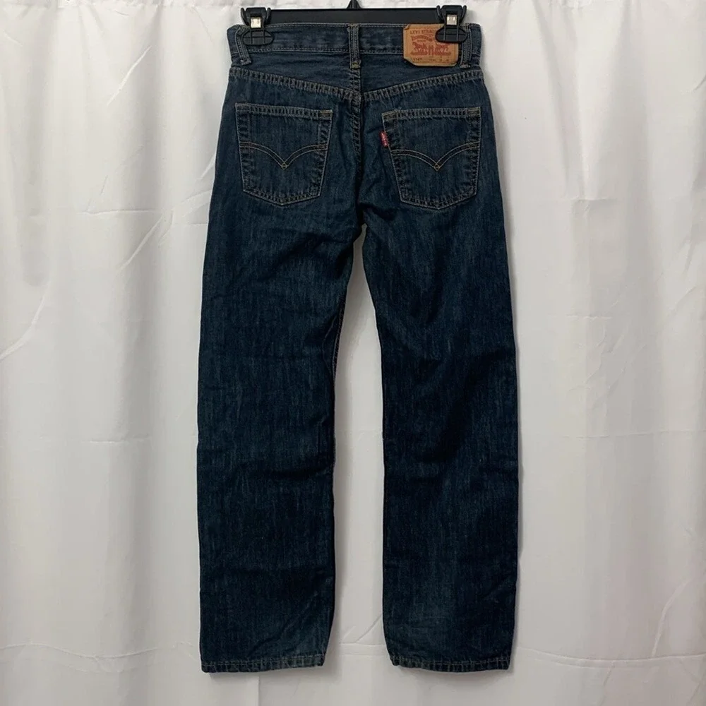 Levis 514 Straight Leg Boys Jeans Dark Wash Denim Size 12 Regular 26x26 Blue‎